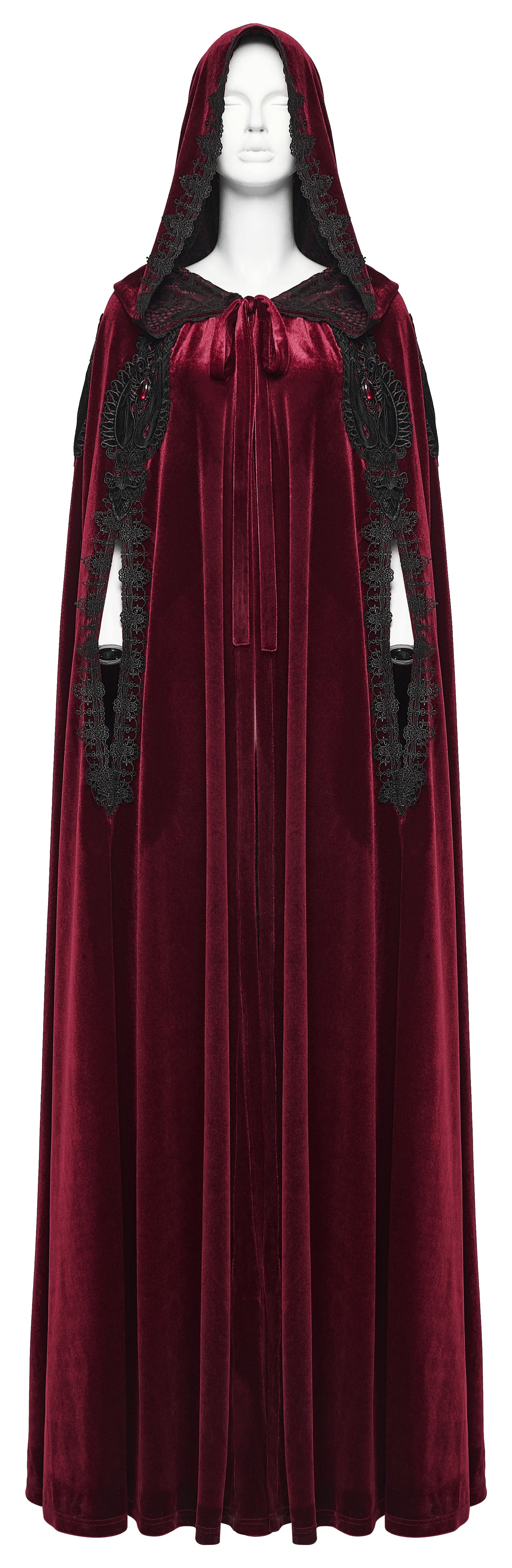 Punk Rave Seraphiel Gothic Velvet Cloak – Blood Red
