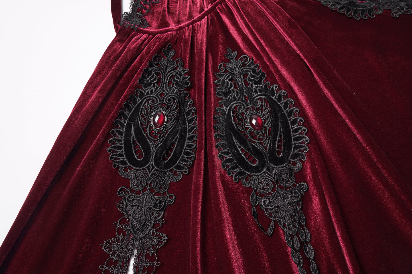Punk Rave Seraphiel Gothic Velvet Cloak – Blood Red