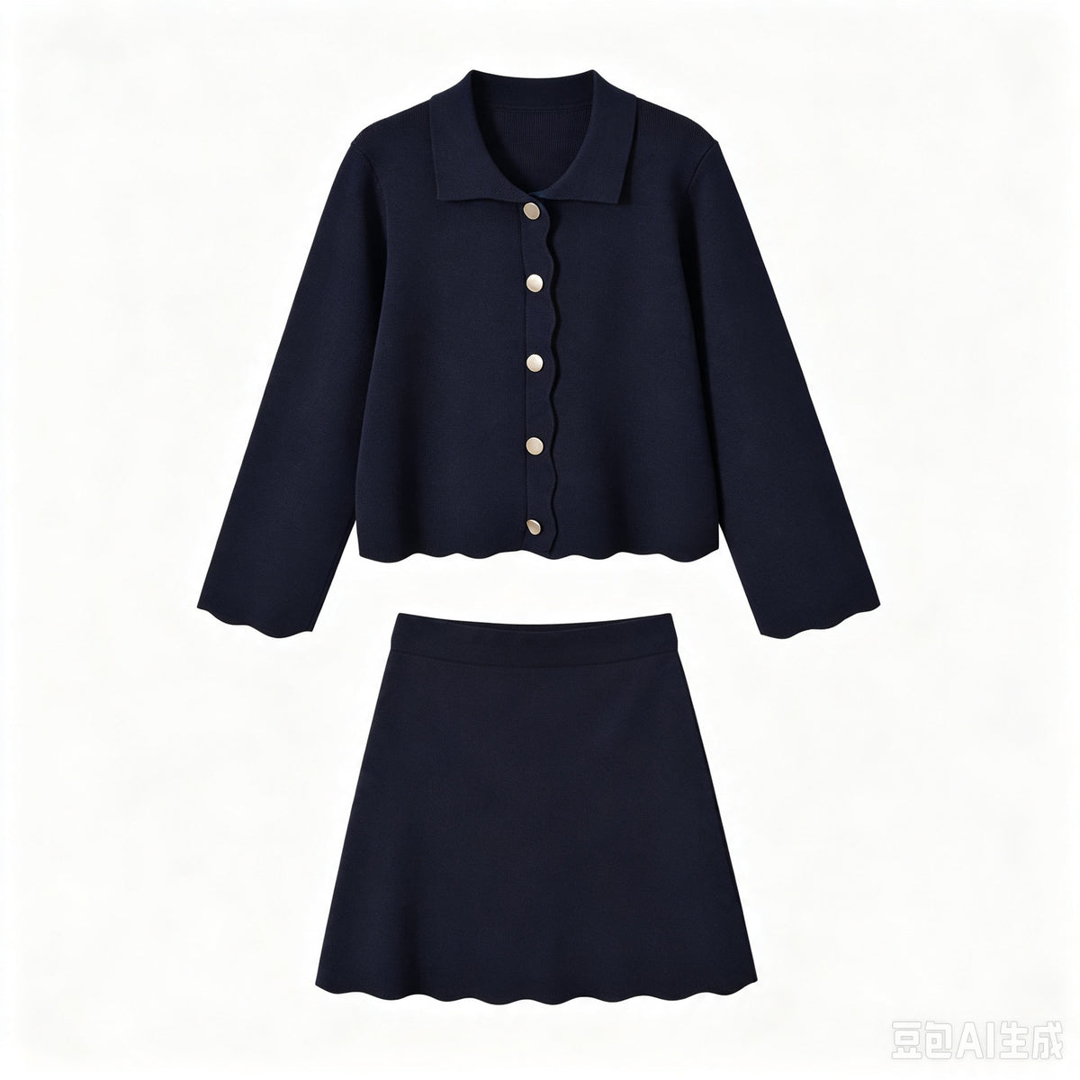 knitted jacket+short skirt set