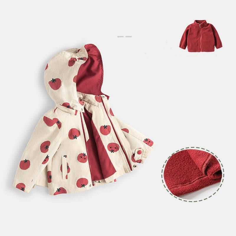 Manteau d'automne et d'hiver en polaire pour enfants