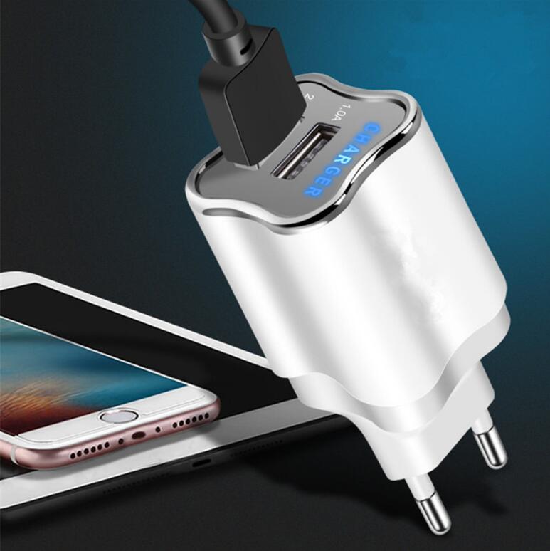 Chargeur USB 2 ports UE/US 5V 2.1A Adaptateur mural Chargeur de téléphone portable pour Samsung s9 Xiaomi Tablette Recharge USB portable pour téléphone