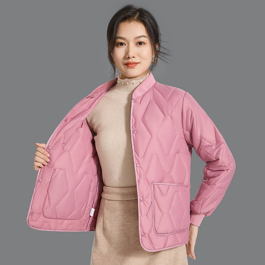 Womens Warm Long-Sleeve Cotton-Padded Jacket