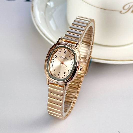 Oval Disk Women's Retro Digital Simple Watch
