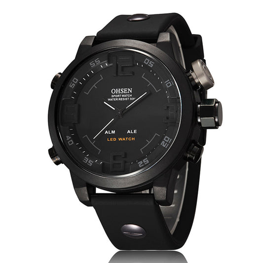 OHSEN Men's Dual Movement Waterproof Watch