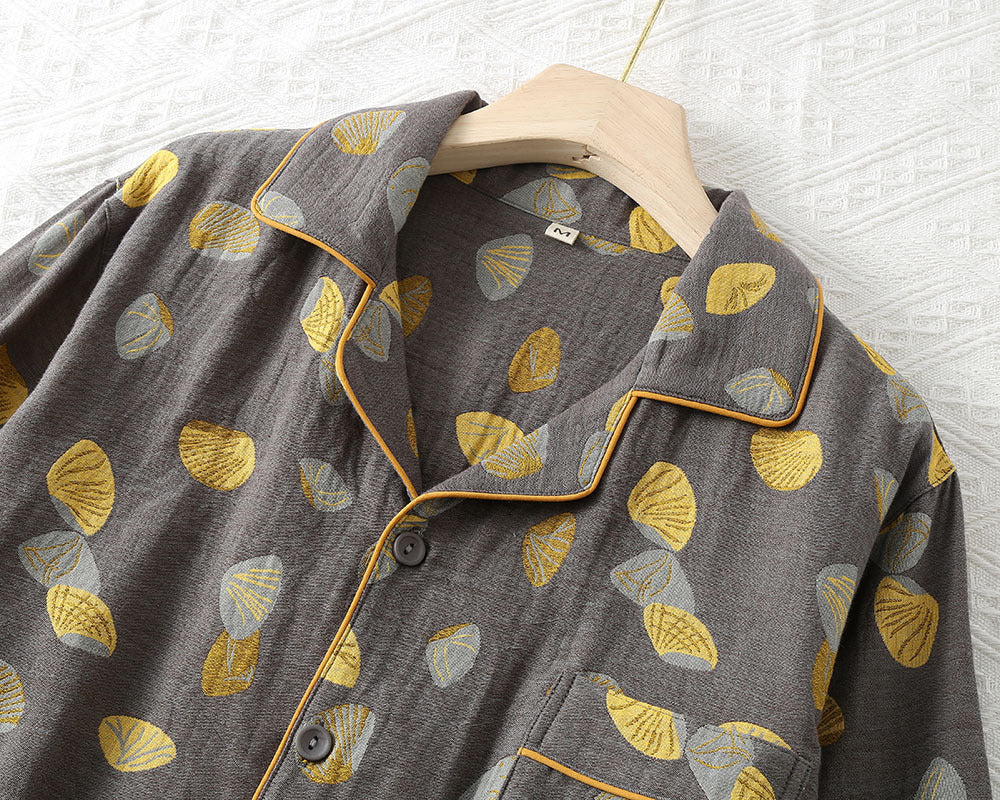 Pure Cotton Double-layer Sheer Pajama Set