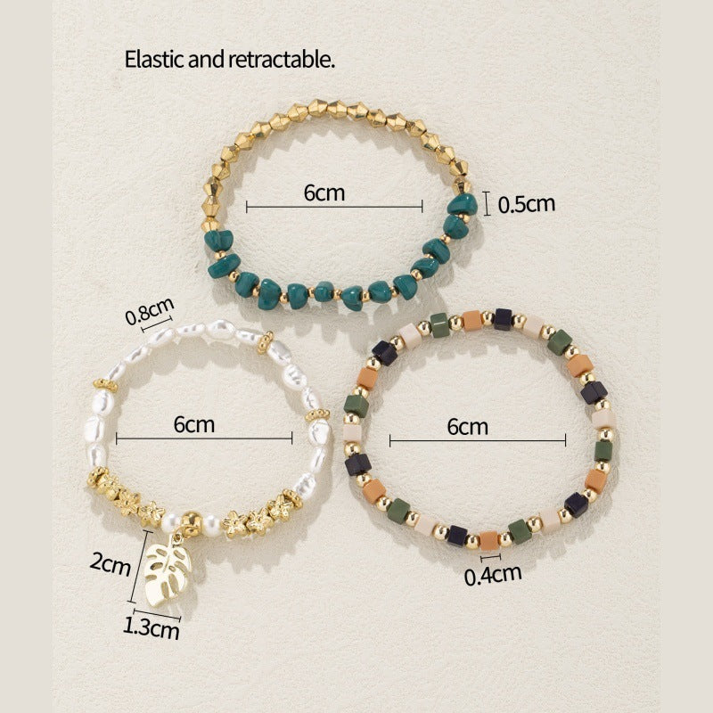 Vintage Pearl Ornamental Stone Bracelet