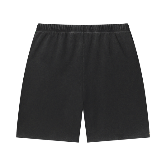 Unisex Vintage Wash Sunfade Waffle Raw Hem Shorts