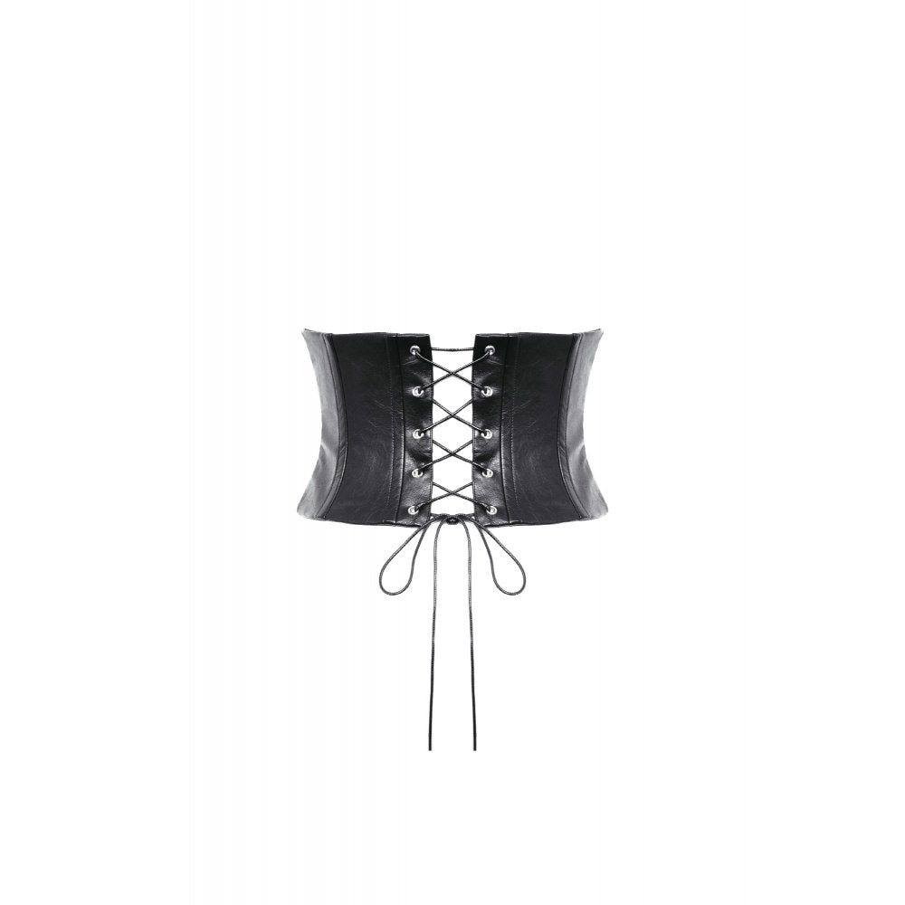 Dark in Love Elvira Faux Leather Layered Goth Waist Belt