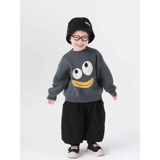 Cute Patterned Crew-neck Top For Boys