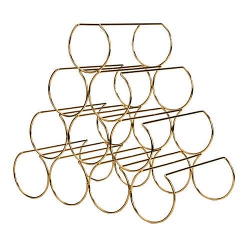 10 Bottle Rounded Wine Rack - Gold