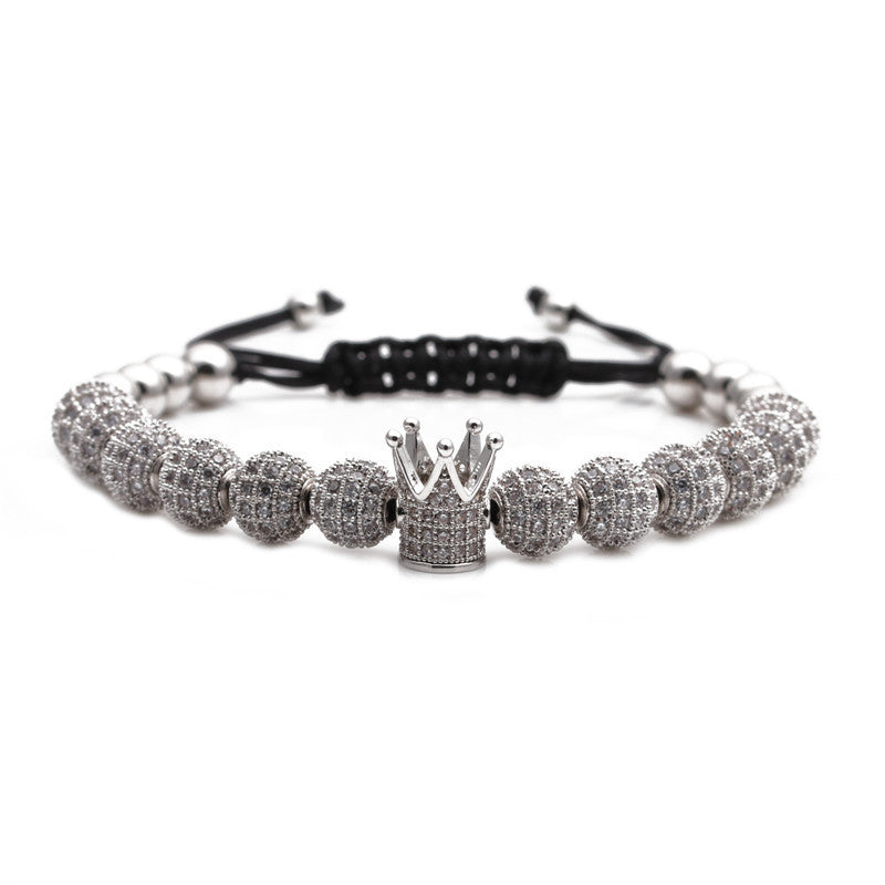 Bracelet réglable avec zircons et strass