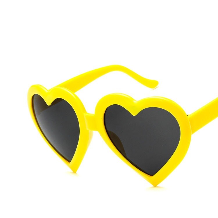 Lunettes de soleil tendance en forme de cœur Lunettes de soleil colorées Lunettes de soleil Cœur Pêche