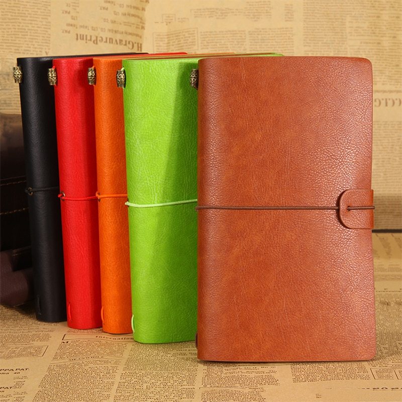 Carnet de voyage vintage en cuir format A6