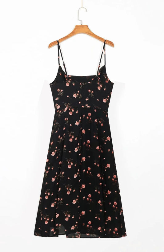 Printed suspender dress