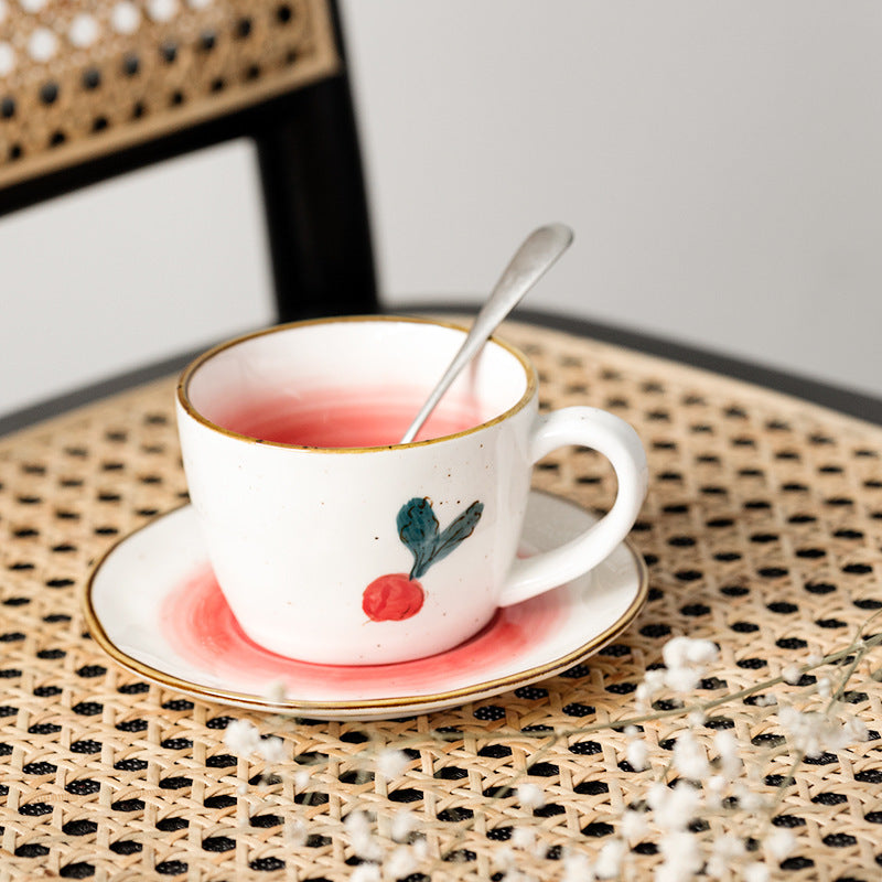 Tasse à café en céramique peinte