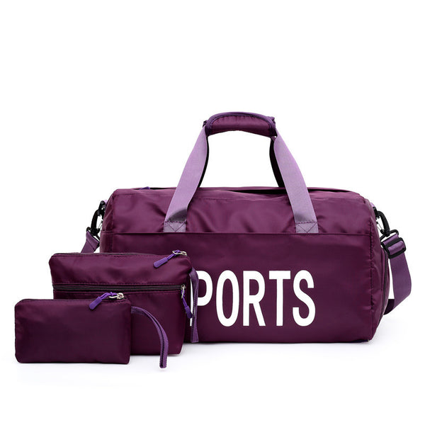 Nylon Sports Bag Set - 3-Piece Gym & Travel Duffel