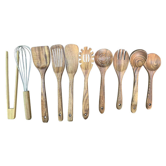 Teak Wood Spatula 10pcs set