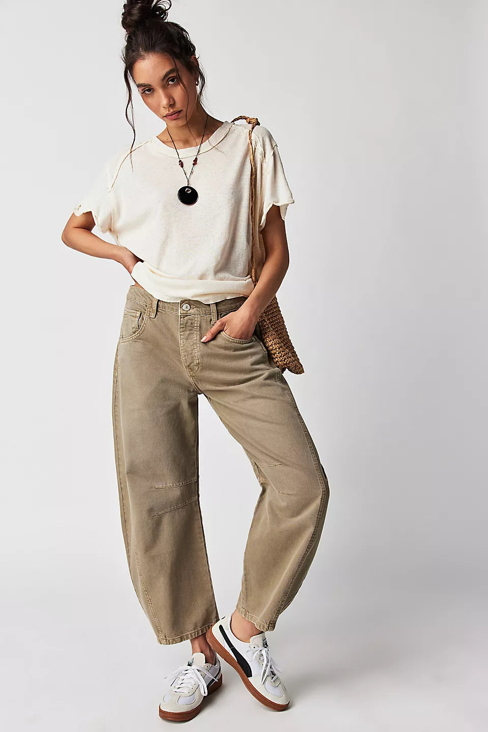 Jean fuselé taille mi-haute super extensible