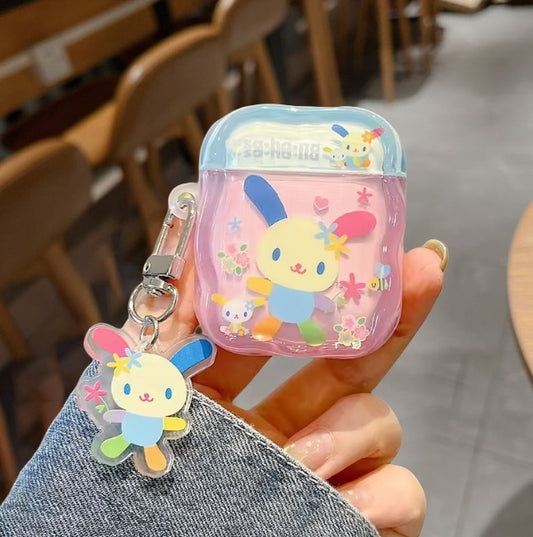 Cute Flower Bunny Earphone Case, Compatible with AirPods 4/3 and 2 Pro,