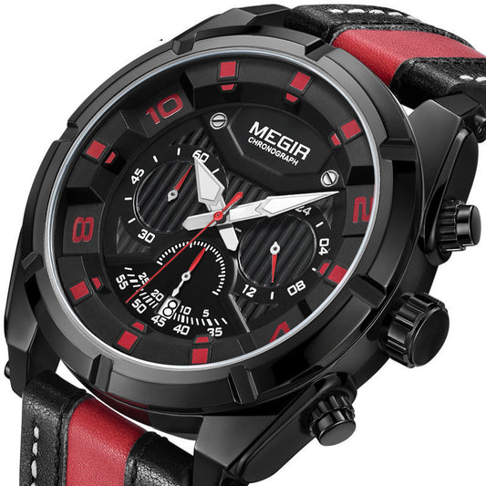 MEGIR Mens Waterproof Luminous Quartz Watch