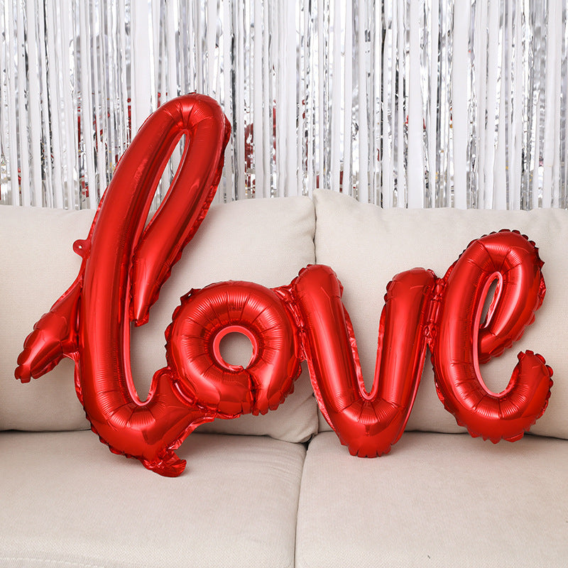 Ballon en aluminium Monobloc de 43 pouces en forme de cœur avec lettres