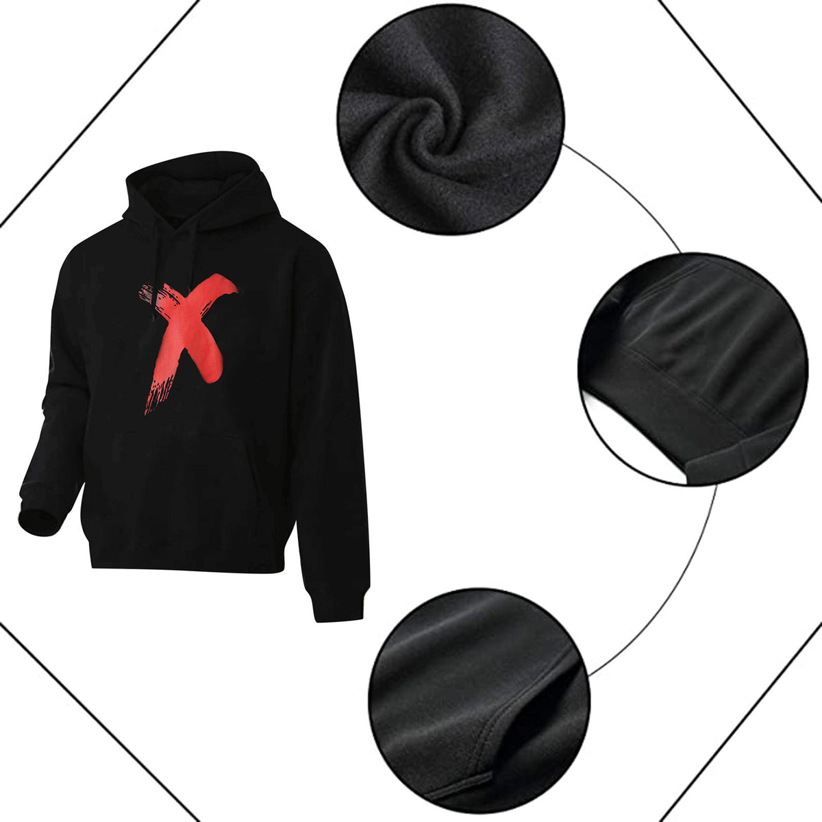 Men's Personalized Printed Hooded Sweater