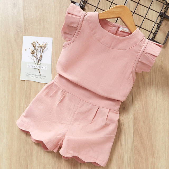 Ensemble t-shirt et short pour bébés filles