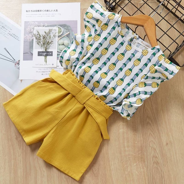 Ensemble t-shirt et short pour bébés filles