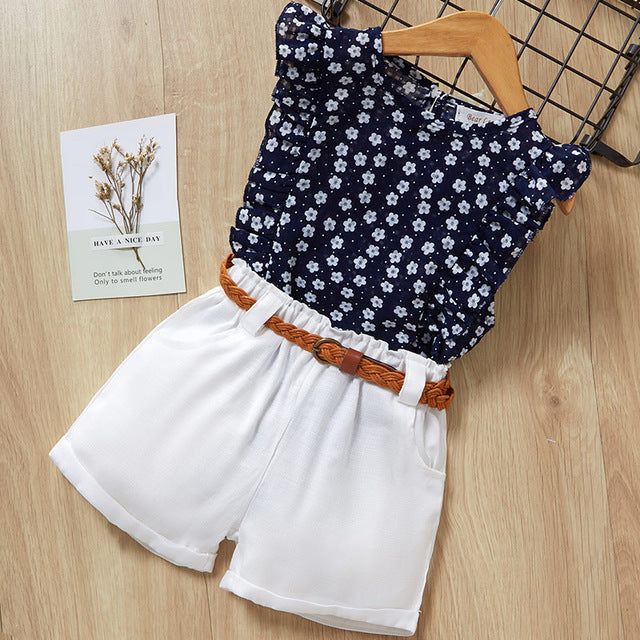 Ensemble t-shirt et short pour bébés filles
