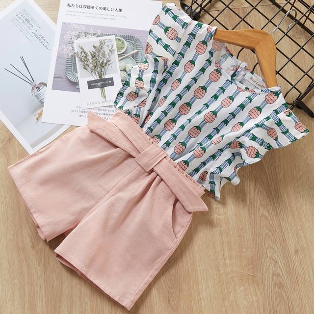 Ensemble t-shirt et short pour bébés filles