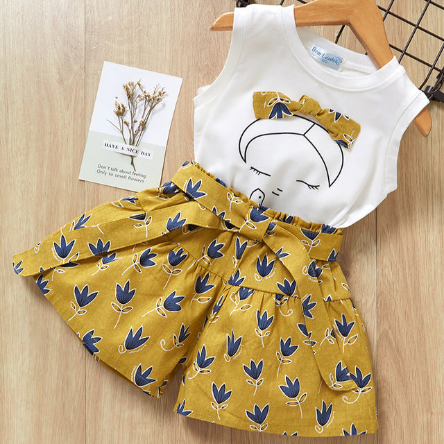 Ensemble t-shirt et short pour bébés filles