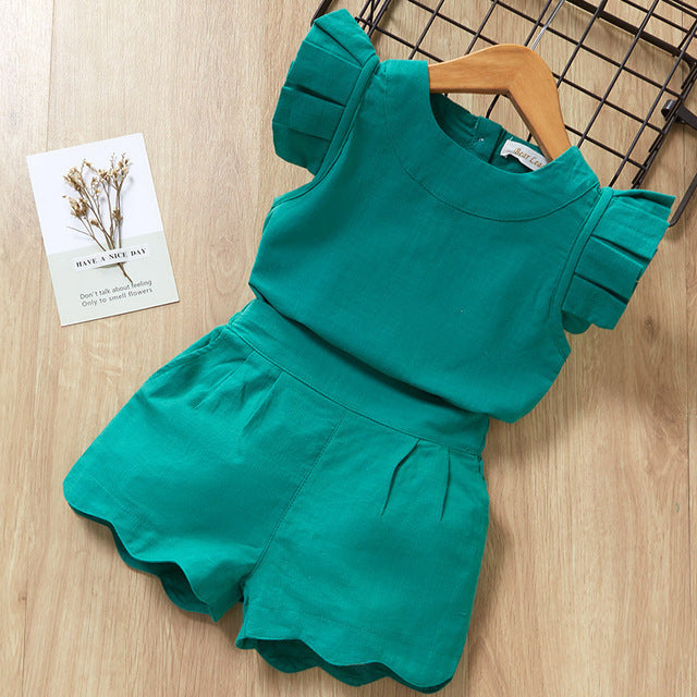 Ensemble t-shirt et short pour bébés filles