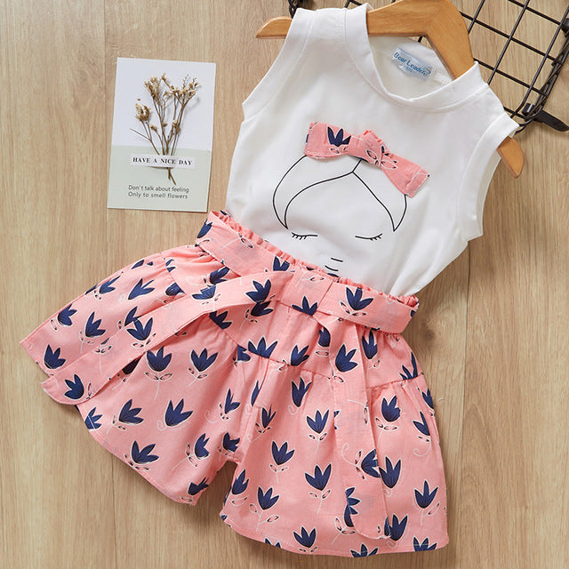 Ensemble t-shirt et short pour bébés filles