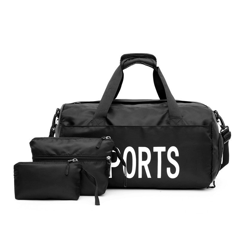 Nylon Sports Bag Set - 3-Piece Gym & Travel Duffel