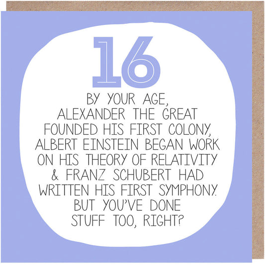 16th Birthday Card - By Your Age