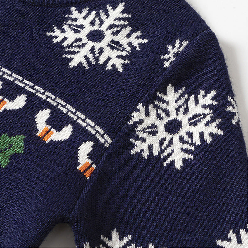 Childrens Pullover Christmas Moose Bottoming Sweater - Stuffs & Savers