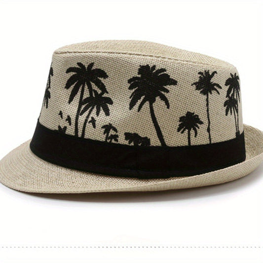 Chapeau Fedora pour hommes à motif palmier tropical