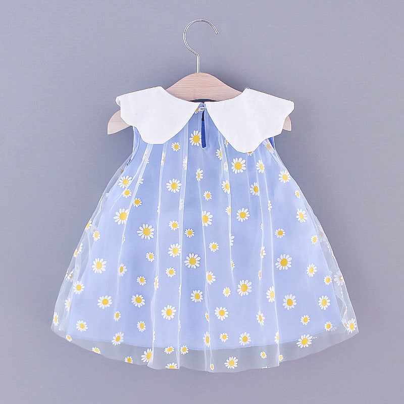 Children's Mesh Lapel Sleeveless Shirt