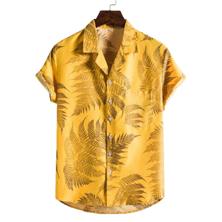 Chemise de plage imprimée à manches courtes pour homme – T-shirt hawaïen décontracté d'été