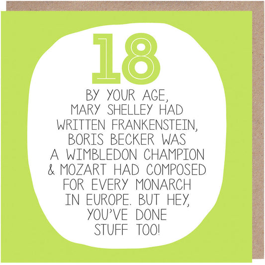 18th Birthday Card - By Your Age