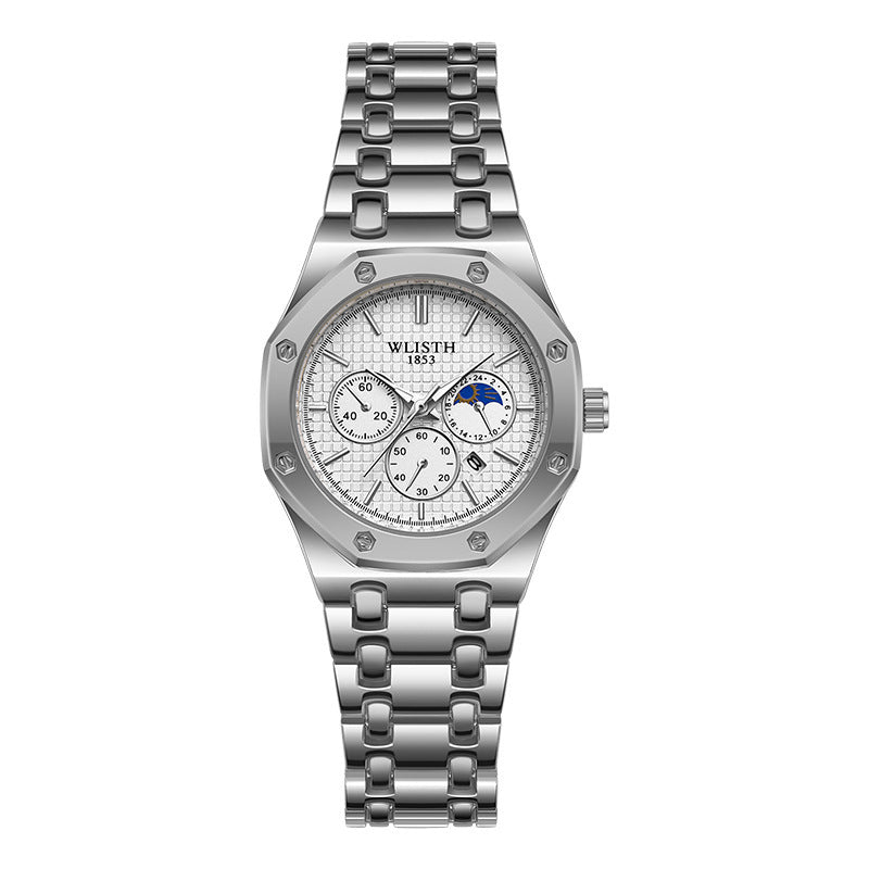 Montre pour femme à bracelet en acier lumineux