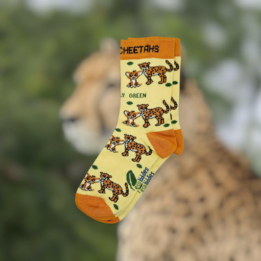 CARING CHEETAHS ORGANIC COTTON KIDS SOCKS