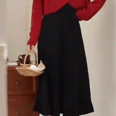 Knitwear With Suspenders Two-piece Set