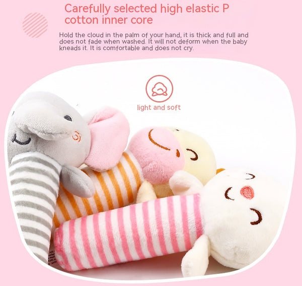 Baby Plush Animal Rattle - Soft Comfort Toy