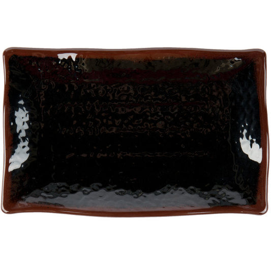 Tenmoku Rectangular Melamine Wave Plate 11 1/4" x 7 1/4" - Dozen