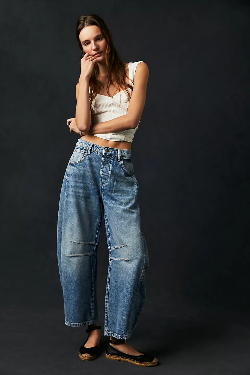 Jean fuselé taille mi-haute super extensible
