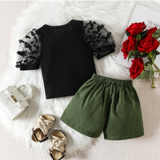 Short Sleeve Shorts For Girls Suit