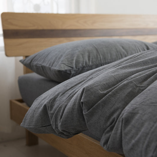 Japanese Style Solid Color Simple Dormitory Color Woven Washed Cotton Bed Sheet