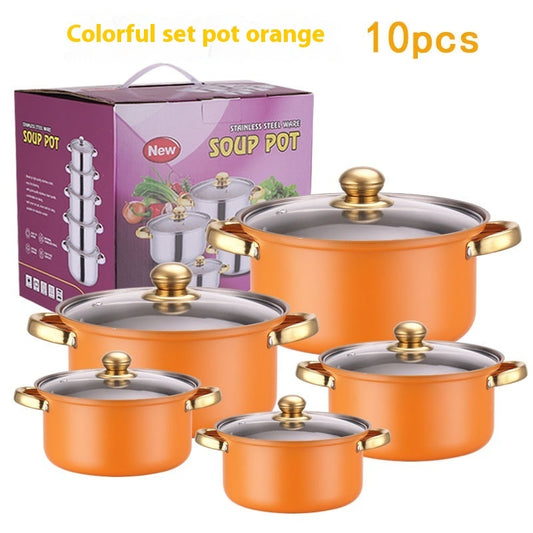 Stainless Steel Colorful 10-piece Set