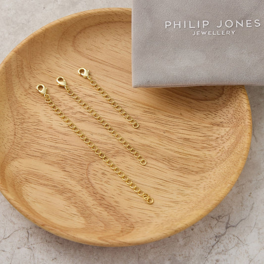 3 Pack of 2" 3" 4" Inch Gold Plated Necklace Chain Extenders